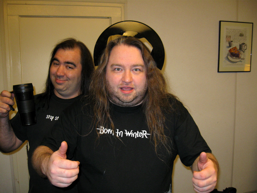 EVD and Jeffie wearing a Broken Record